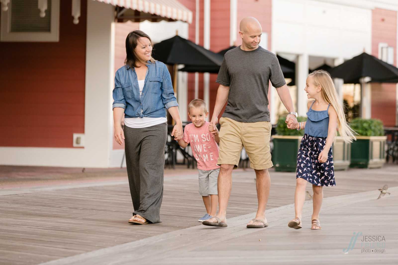 disney boardwalk family session - disney vacation photography